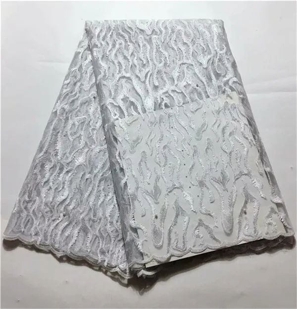 2019 Latest French Laces Fabrics silver white High Quality African Fabric For 3D Embroidery Nigerian Tulle Lace pfj-12-20y | Дом и сад