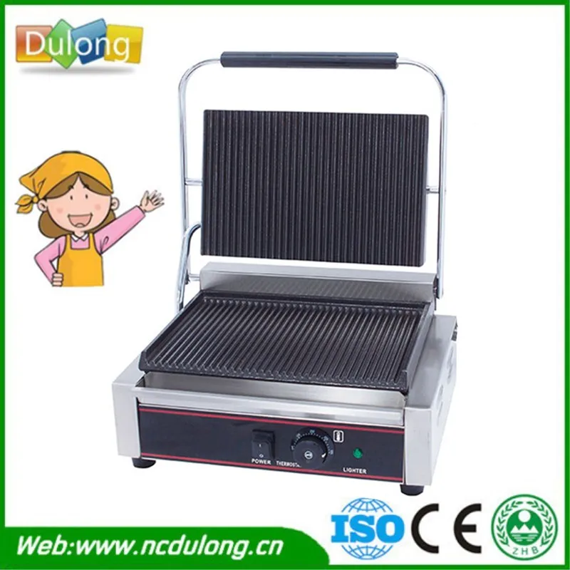 

New Commercial Heavy Duty Non-stick 220v Flat Iron Plates Panini Sandwich Contact Grill Griddle Toaster Machine