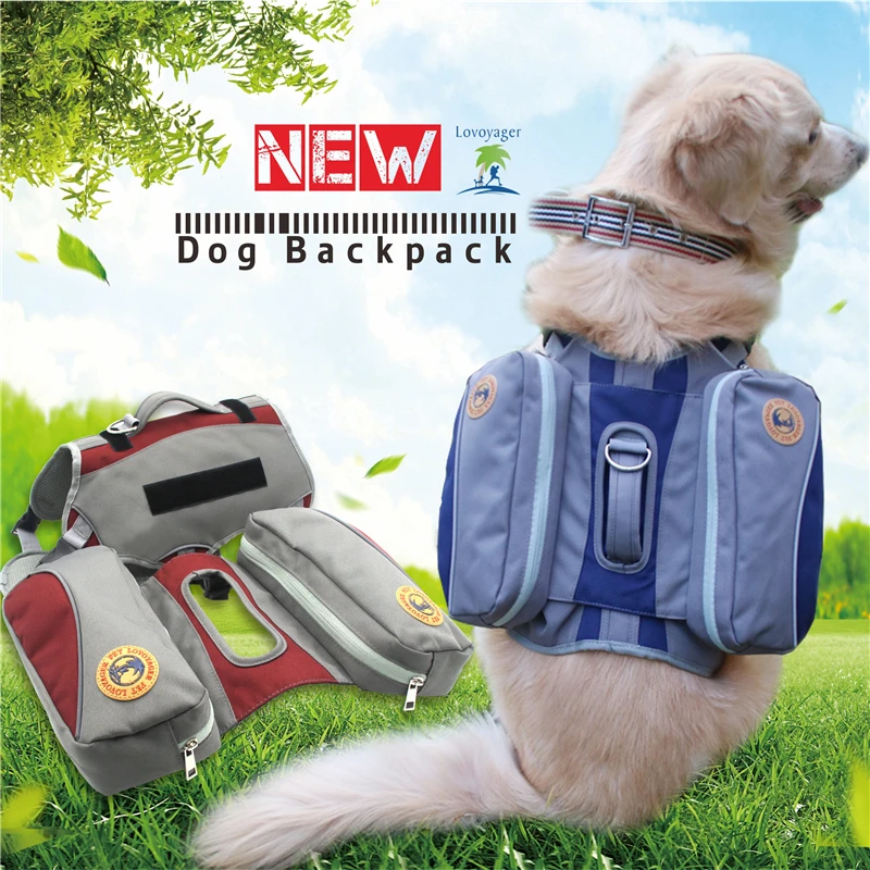 Outdoor Dog Saddle Backpack Bag Dog Harness Multifunction Pet Dog