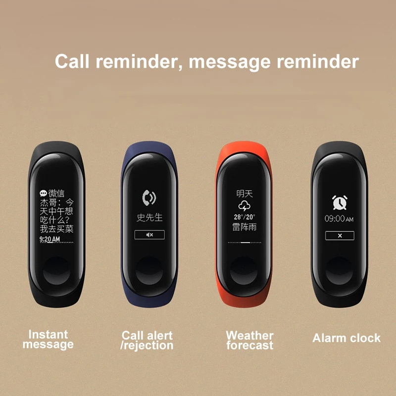 Глобальная версия Xiaomi mi Band 3 Xiomi band умный Браслет 0 78 &quotOLED дисплей фитнес трекер