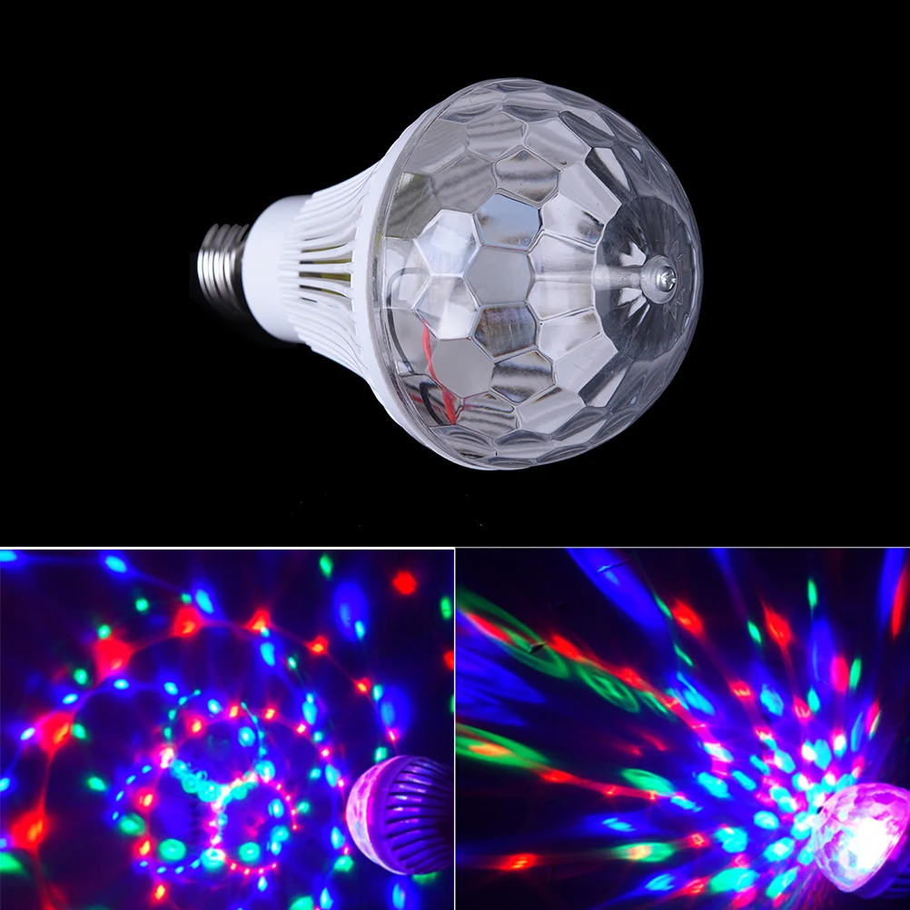 Disco Effect Bulb Lamp Auto Rotating RGB Crystal Stage Light 6W E27 85