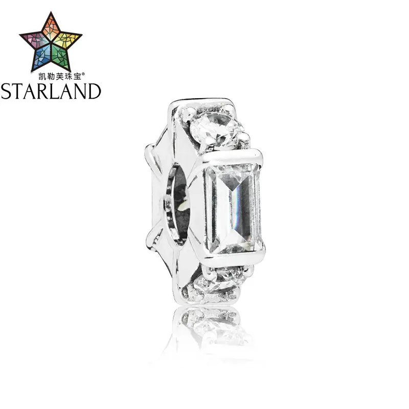 

Starland 100% 925 Sterling Silver Europe hot sell Warm Ice Sculpture Silver/Blue Crystal Clear CZ charm Fit Girl