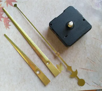 

50pcs Best Quality Sweep 12mm Shaft Wall Clock Mechanism with Gold Large Hands