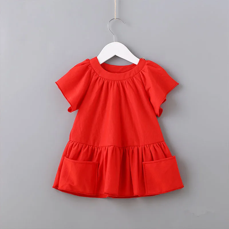 Baby Girls Clothes 2019 Summer A-line Princess Girl Dress for birthday Party Dress Toddler Costume for Infant 0-2Y red