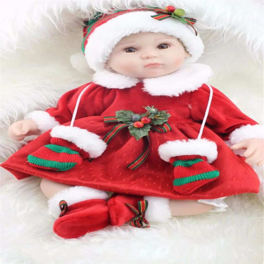 ФОТО 17 inch 42 cm baby reborn Silicone  dolls, lifelike doll reborn babies toys for girl princess gift brinquedos Children's toys