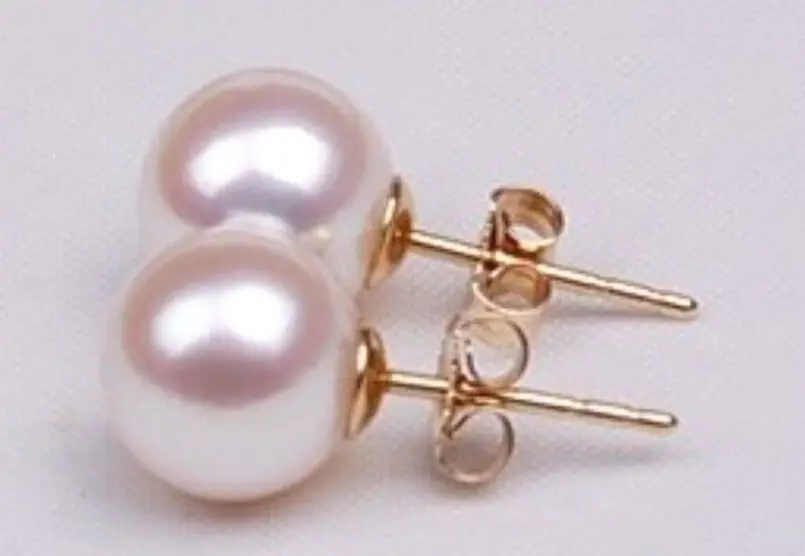 

Free Shipping >> natural 10-10.5mm south sea genine white perfect round pearl stud earring yzr