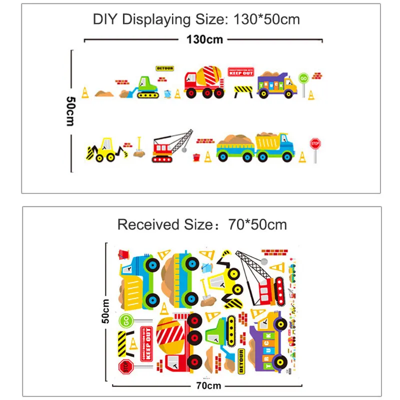 Cartoon Vehicle Traffic Cars Buses Wall Stickers for Kids Room Living Room Kindergarten Baby Nursery Home Decoration Waterproof