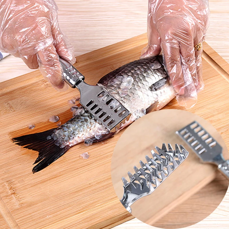 Кухонные инструменты из нержавеющей стали, нож для чистки рыбы, чешуя, скребки, чешуя, рыбные чешуи, рубанок, щетка, ручной скалер