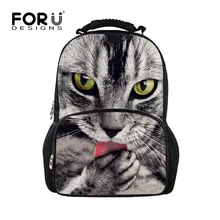 Печать Женщины backbag 3D животных рюкзак милый Кот Сова Тигр Bagpack для девочек-подростков школы дети студент рюкзак