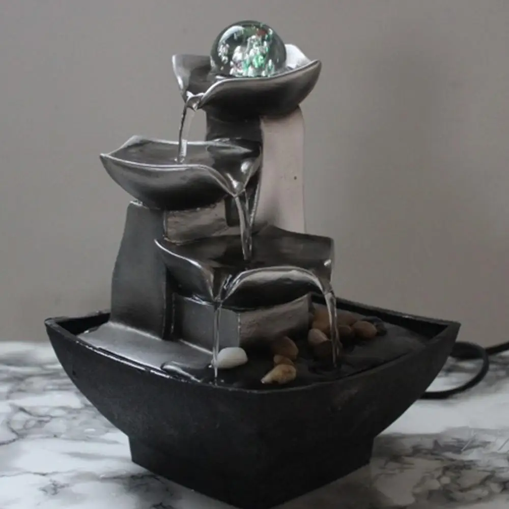 

Resin Decorative Fountains Indoor Rockery Water Fountains Creative Crafts Desktop Home Decor Figurines Fengshui Water Fountain