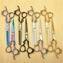 9003#6 ''17,5 см ножницы для парикмахерских ножниц с резным рисунком дракона JP 440C ножницы для резки/истончение профессиональные человеческие ножницы для волос