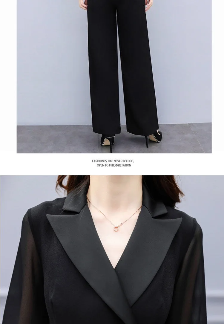 Новая женская одежда S~ 4XL плюс Размеры тонкий Высокая талия комбинезоны прямого силуэта в Корейском стиле модное сиамские брюки для леди A237