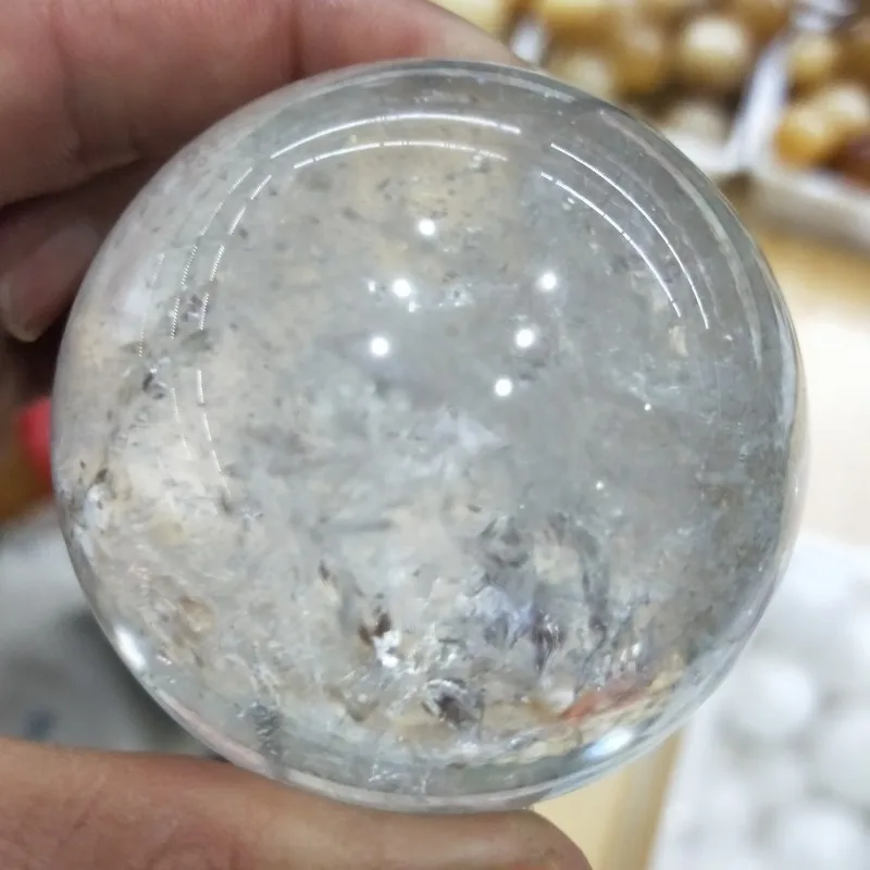 50 мм натурально чистый кварцевый Сферический Кристалл медитация рейки целебные пальмовые хрустальные камни и минеральные шарики домашние рукодельные украшения