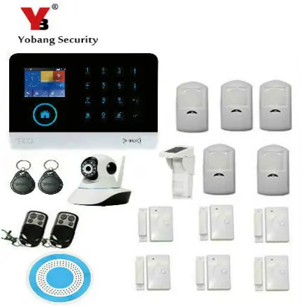 

Yobang Security WIFI Android IOS APP Control Video IP Camera Home Security Alarm System PIR Motion Sensor Wireless Solar siren