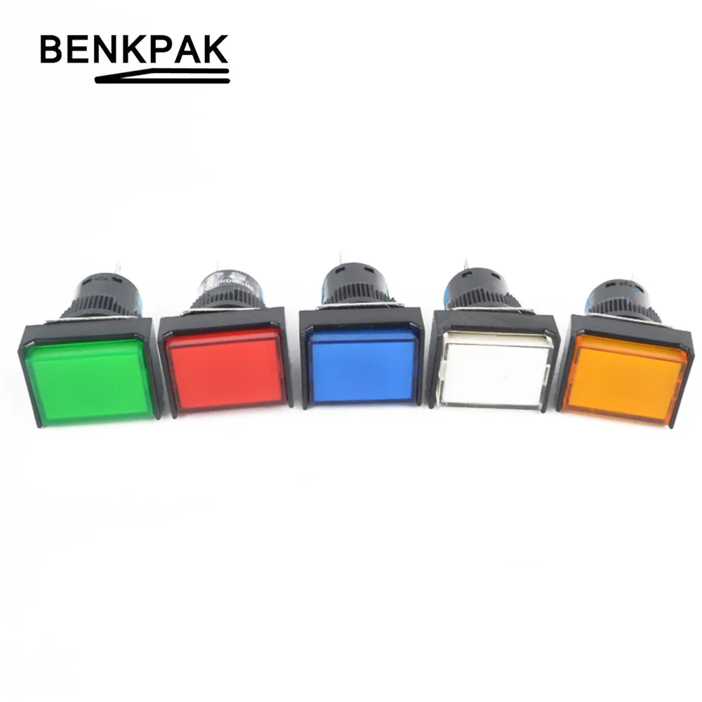 

1PC 16mm Self-Recovery Rectangle Momentary Push Button 3Pin Plastic Reset Retangle Button