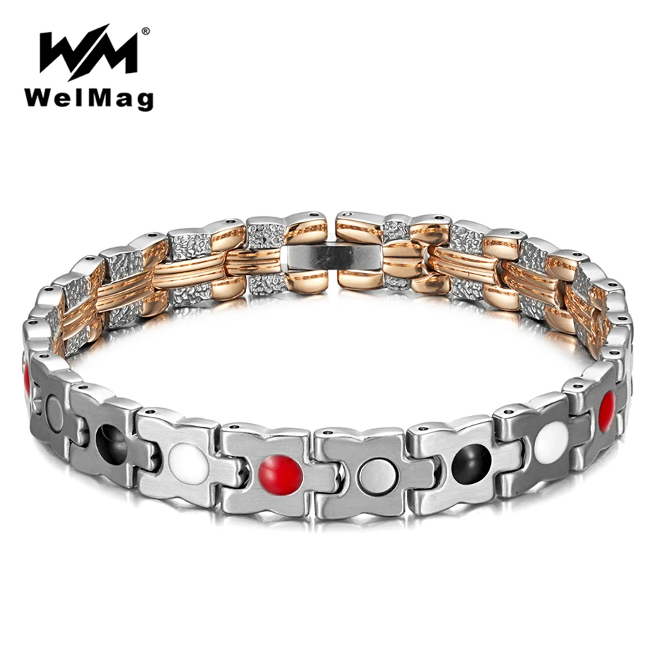 

WelMag Women Elegant Bracelet Femme Silver Rose Gold Stainless Steel fir Magnetic Hand Bracelets & Bangles Dropshipping 2019