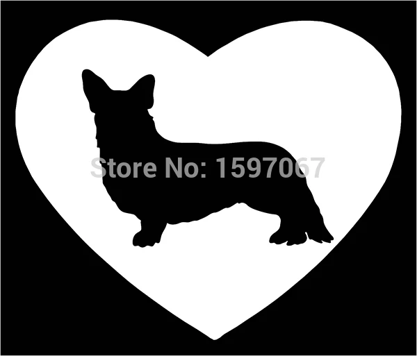 Love Heart Cardigan Welsh Corgi Sticker For Car Window