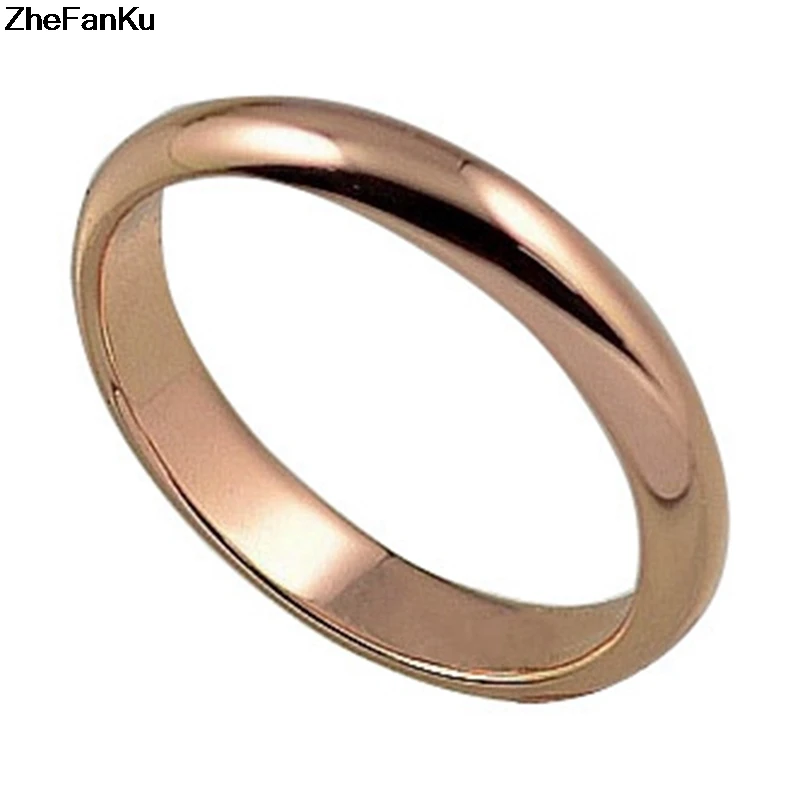

2MM Titanium Steel Rose Gold Color Anti-Allergy Smooth Couple Wedding Ring Woman Man Fashion Jewelry