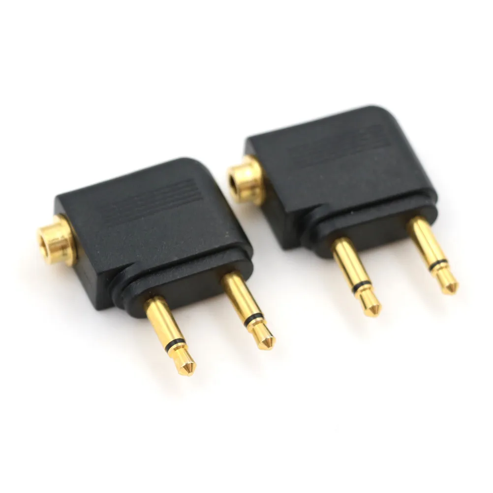 

2PCS 3.5mm To 2 X 3.5 Mm Stereo Ear Audio Adapter Jack To Air Aircraft Airline Airplane For Headset Headphone Wholesale