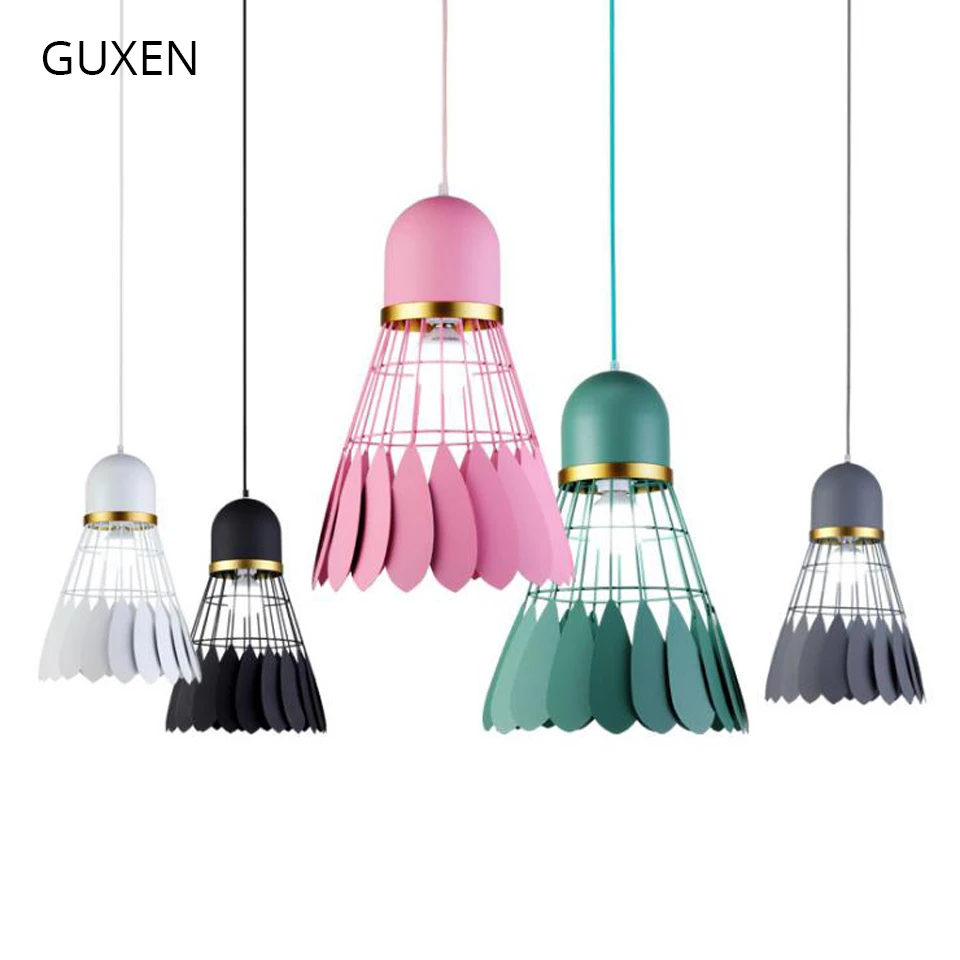 

Creative badminton chandeliers Simple Macarons Cafe Chandelier light E27 lamp 110V 220V for living room GUXEN