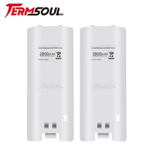 Аккумулятор Termsoul для wii LU08, 2 шт., 2800 мА/ч, аккумулятор большой емкости для nintendo wii, пульт дистанционного управления