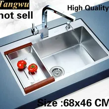 Vogue квартира кухня ручная раковина одинарная мойка пищевой 304 нержавеющая сталь Горячая 680x460 мм