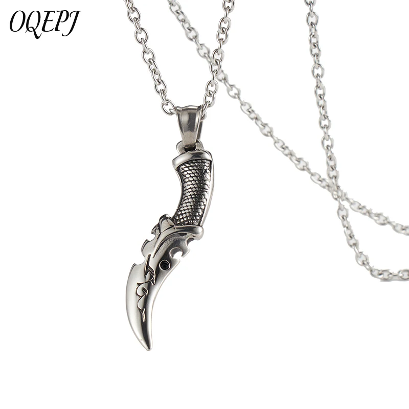 

OQEPJ New Fashion Dagger Necklace&Pendant Stainless Steel Men's Necklaces Military Enthusiasts Dagger High Quality Jewelry Gifts