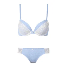 9,9 хлопок бюстгальтер и трусики набор пуш-ап Цветочная вышивка бюстгальтер с блестками сетка лоскутное нижнее белье женское нижнее белье US