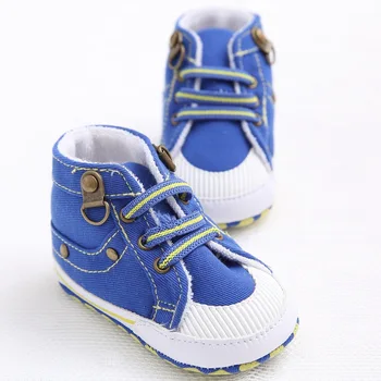 

Spring and autumn baby boy non-slip soft cotton blue children soft bottom rivet first walker casual walking baby shoes