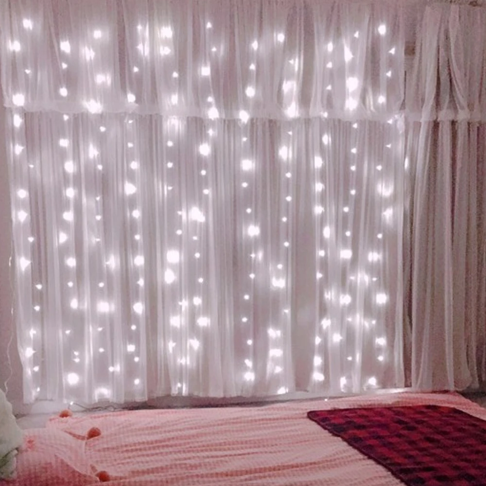 

3M x 3M 300 LEDLED Curtain Fairy String Light Icicle String Lights led Christmas light Home Wedding Party Decor Lighting String