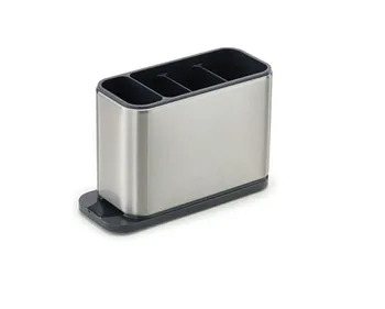 

Stainless-Steel Cutlery Drainer With Easy-drain Spout Kitchen Storage