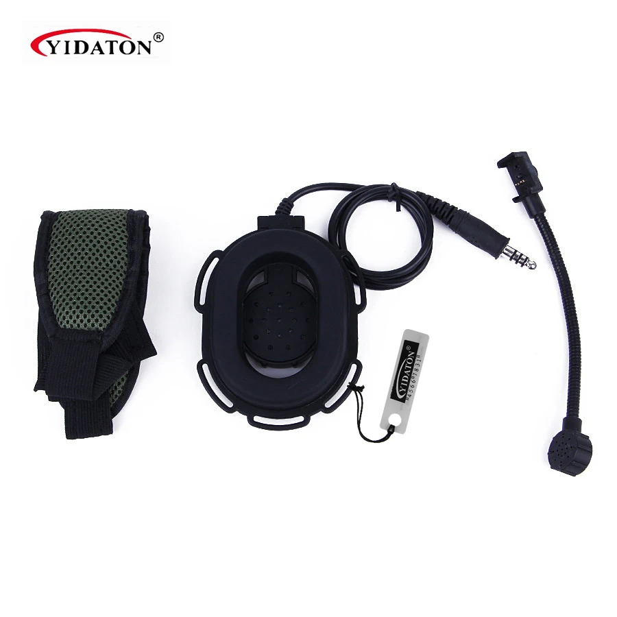 

Two Way Radio Accessories New Tactical Elite II Headset with Waterproof PTT Right/Left Ear for Kenwood 2Pin Two-way Radios Green