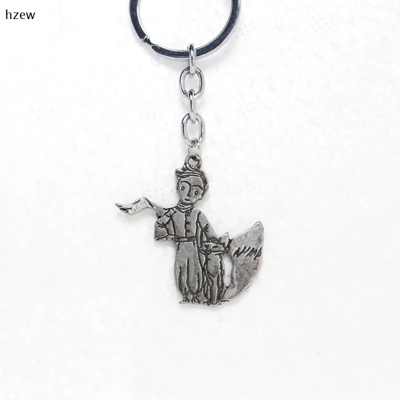 

hzew new Little prince and fox key chain Ancient gold and ancient silver colors prince key chains gift fashion jewelry keychain