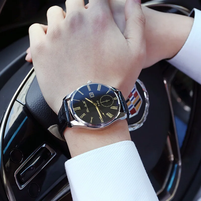 

2016 Blue Dial Relogio Masculino Watches Men Luxury Brand Famous With TOP Leather Strap Quartz MOVT Analog Mens Military Watch