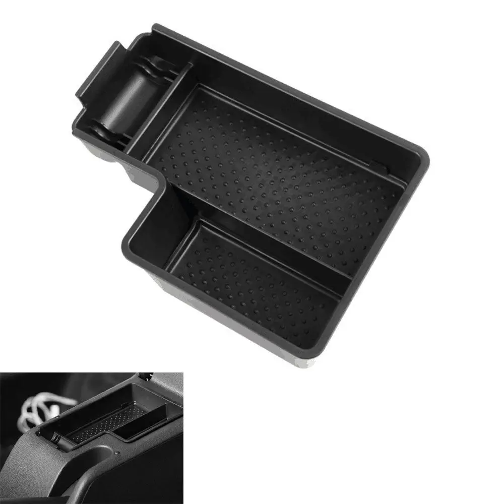 1pc Plastic Center Console Armrest Organizer Storage Box Tray Container
