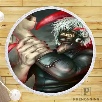

Custom DIY Customized Microfiber Fabric tokyo_ghoul (1) Round Beach Blanket Towel Printed on Demand 150cm #19-01-28-3-82