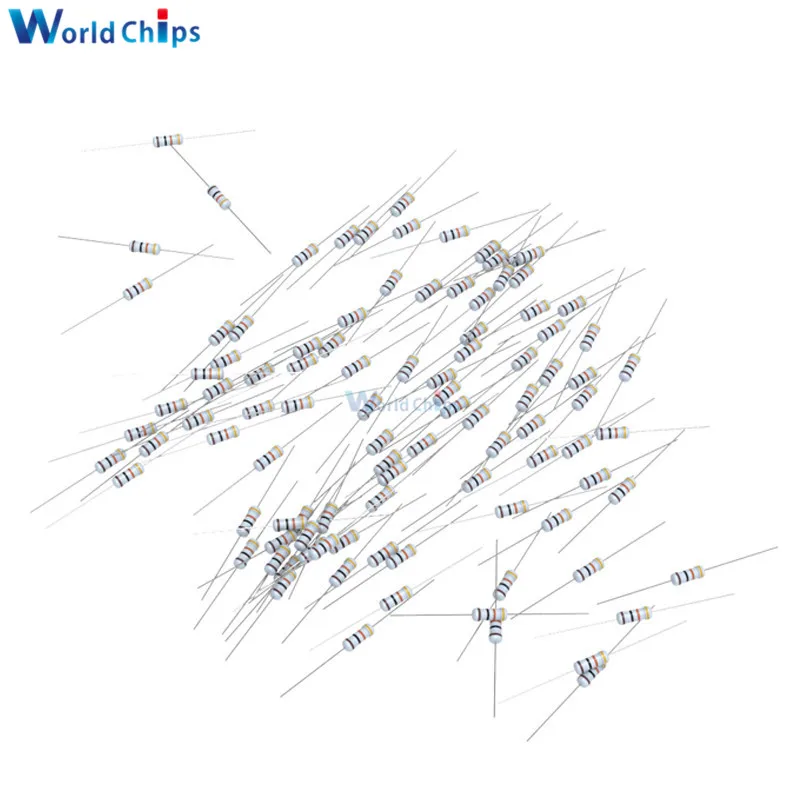 100 шт. 1R 4.7R 10R 100R 220R 1K 2,2 K 4,7 K 6,8 K 10K 22K 47K 100K 470K 1 МОм Ohm Сопротивление 5% 1 Вт 1R-1M Ω металлооксидный пленочный резистор