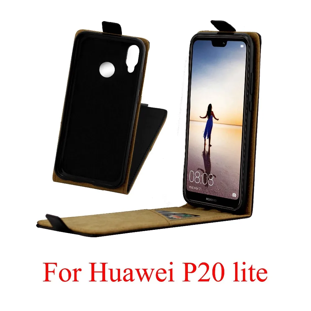 

For Huawei P20 Lite Cover Luxury PU Leather Flip Case For Huawei P20 Lite Vertical Open Down Up Cover For Huawei P20Lite Case