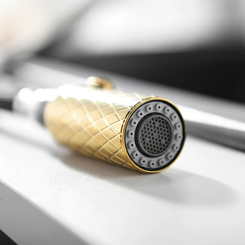 Fapully Kitchen Faucet Pull Down Brass Cold and Hot Mixer Tap Black Gold Water Single Holder Faucet Kitchen Sink Crane 1076 Fapully Kitchen Faucet Pull Down Brass Cold and Hot Mixer Tap Black Gold Water Single Holder Faucet Kitchen Sink Crane 1076