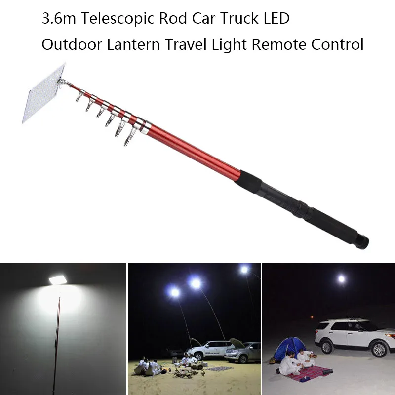 

3.6m Telescopic LED Outdoor Lantern Travel Light Can use Remote control light Need to connect to car power