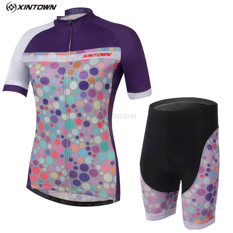

XINTOWN Shock-absorption Anti-Sweat Women Bike Team Cycling Sets Bicycle Jersey Summer Bike Cycling Clothing Outdoor Jersey