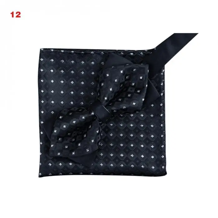 Недавно Для мужчин галстук из жаккардовой ткани с бабочками Self галстук-бабочка карман квадратный носовой платок костюм с платком комплект
