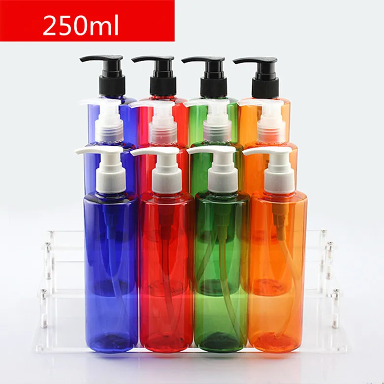 250ml X 30 empty round lotion pump cosmetic bottle container shampoo
