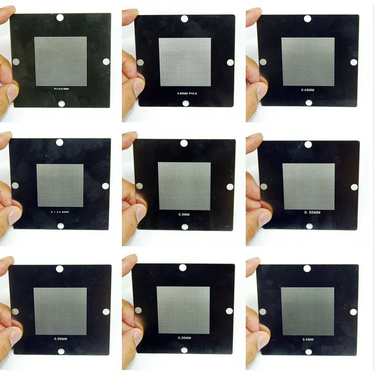 

Free shopping 10PCS / set BGA Stencils Universal Straight Heated Stencils for Notepads Desktops Motherboards Soldering Supplies