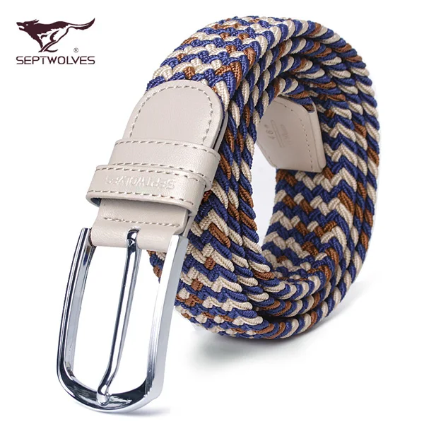 Septwolves Men's Belt Braided Elastic Fabric Webbing Belts for Men With ...