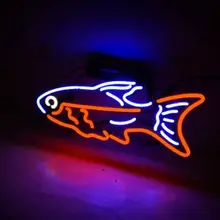 Изготовленный На Заказ рыбный стеклянный неоновый свет знак пивной бар