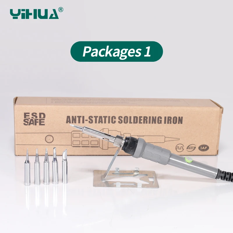 YIHUA 947-II  adjustable soldering iron  with 5 colors optional+portable screwdriver+solder wire+tips+mini soldering iron holder