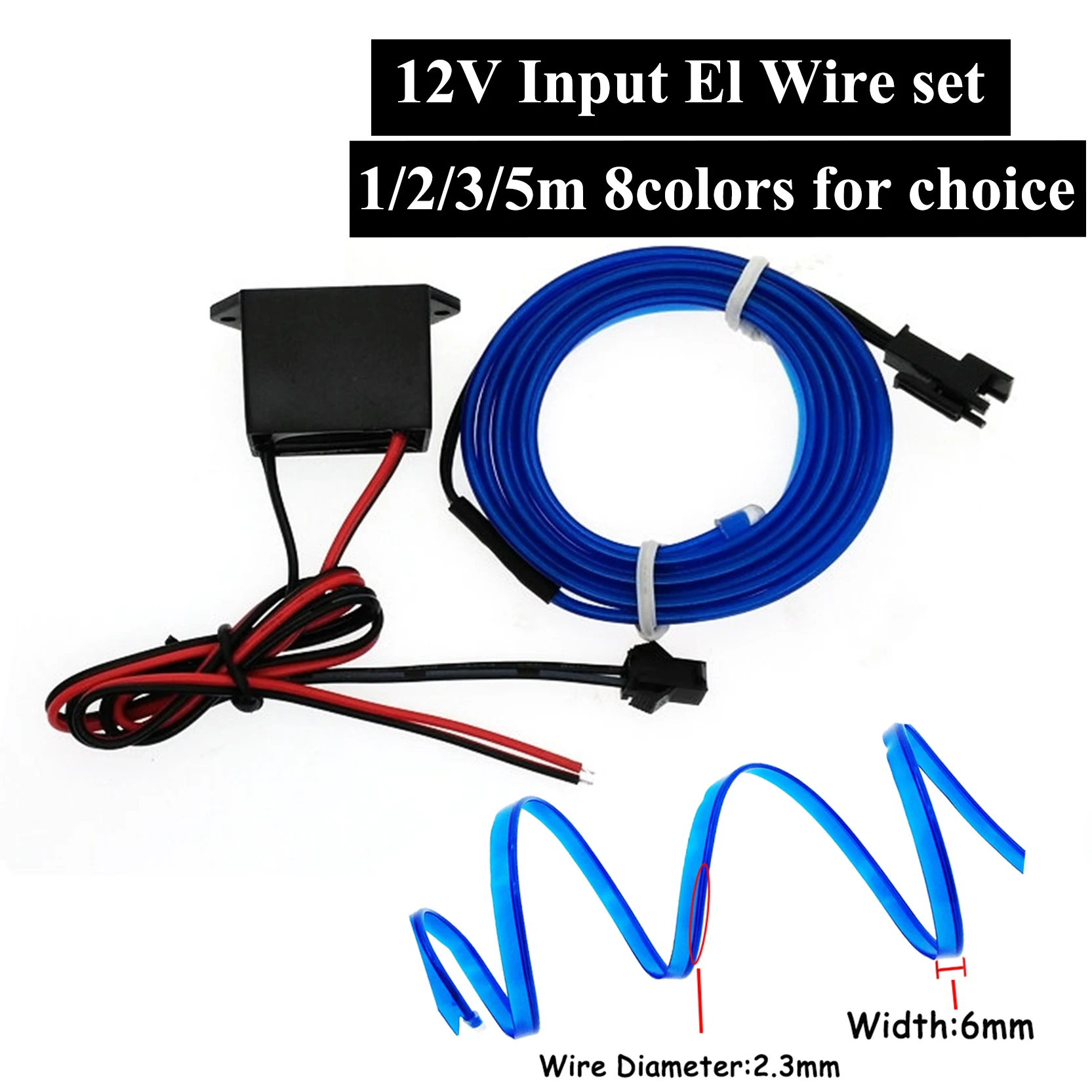 EL Wire 6 мм неоновые огни для салона автомобиля светящиеся полоски украшения