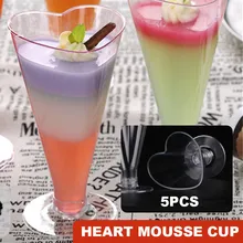 5 шт. прозрачная емкость для смузи чашки для десерта набор одноразовой посуды летние Пластик Свадебные салат мороженое торт на день рождения молоко