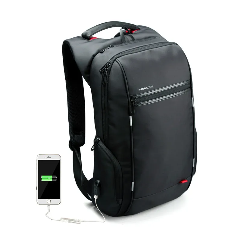 Kingsons External USB Charge Laptop Backpack Computer Backpacks 15